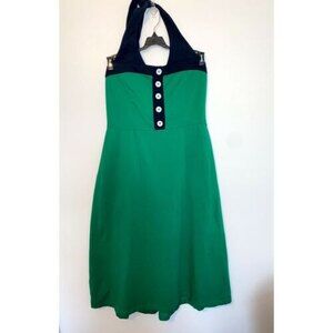 eShakti Custom Green Halter Dress size Large